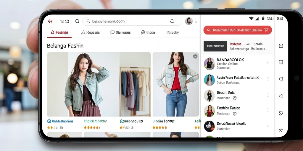 Tampilan antarmuka aplikasi BANDARCOLOK untuk belanja Fashion online.