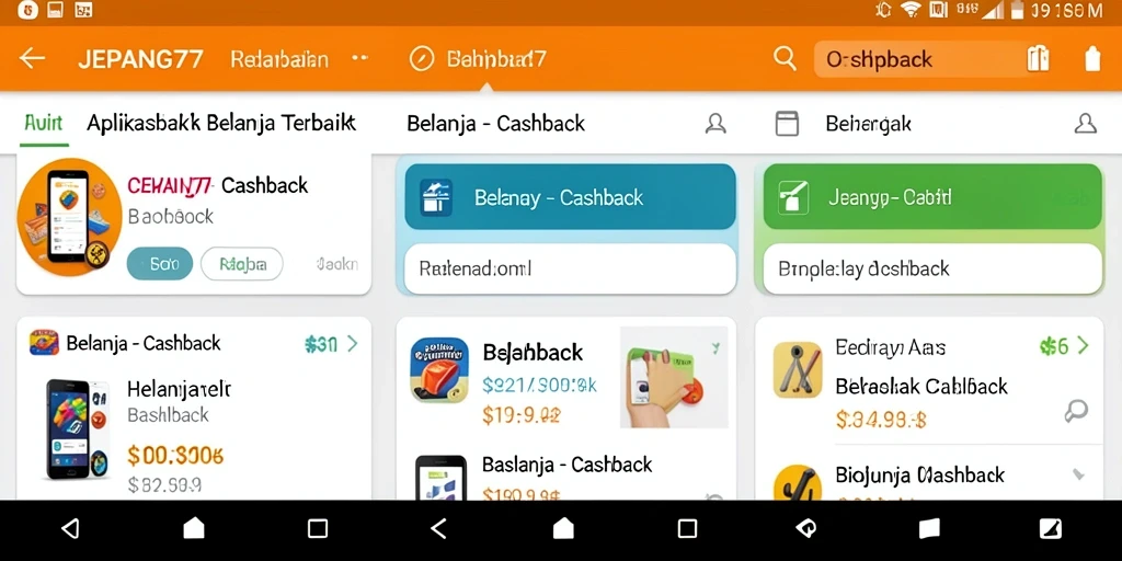 Antarmuka aplikasi JEPANG77 yang menampilkan opsi cashback menarik.