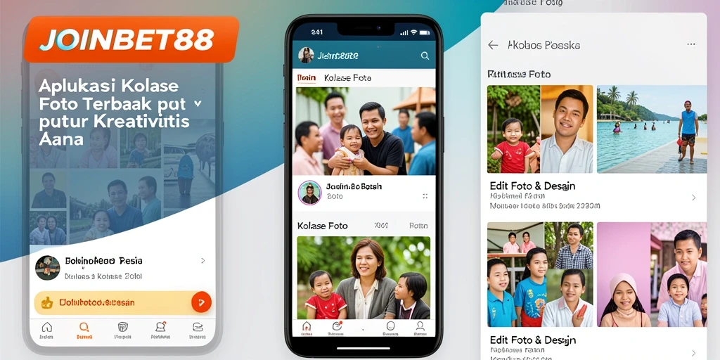 Tampilan antarmuka kreatif dari aplikasi Kolase Foto JOINBET88 yang memudahkan pengeditan.
