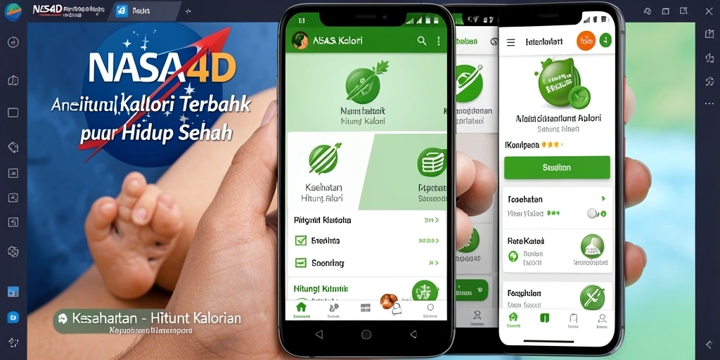 Antarmuka sederhana NASA4D untuk menghitung kalori.