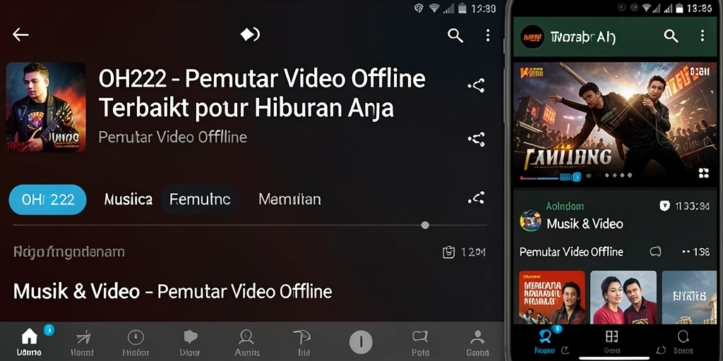 Antarmuka pengguna aplikasi Pemutar Video Offline OH222 yang intuitif.