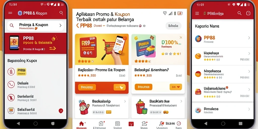 Tampilan antarmuka aplikasi Promo & Kupon PP88 yang menarik.