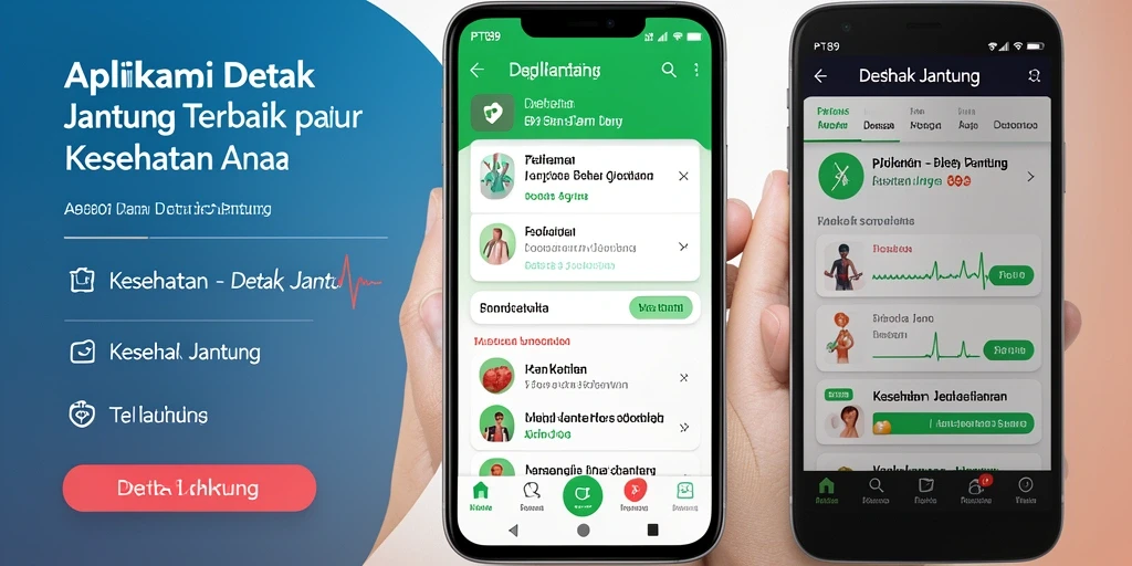 Tampilan antarmuka aplikasi Detak Jantung PT89 yang intuitif.