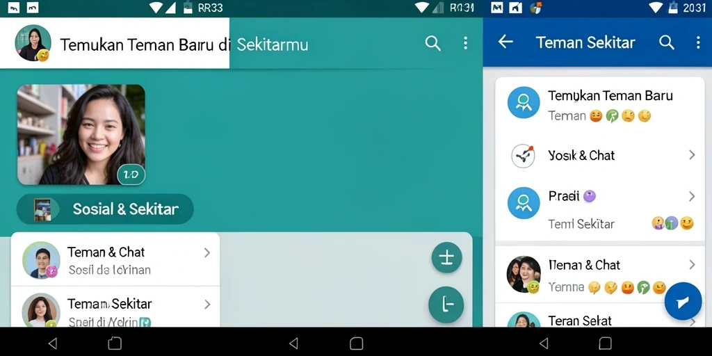 Tampilan antarmuka RR33 yang menarik untuk menemukan teman baru.